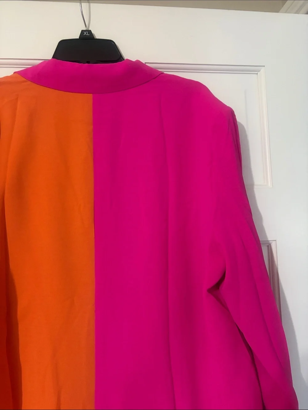 GeeGee Colorblock Pink and Orange Two-Piece Blazer & Pants Set